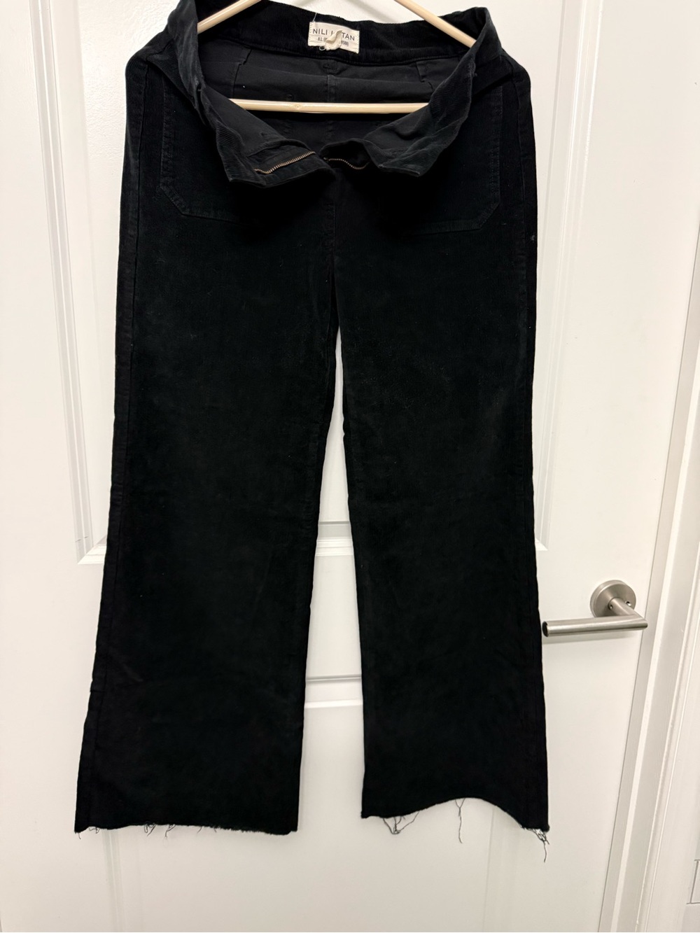 Nili Lotan Black Corduroy Boot-Cut Trousers